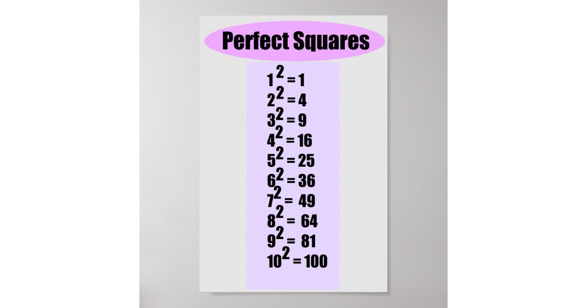 Perfect Square Chart 10 Zazzle