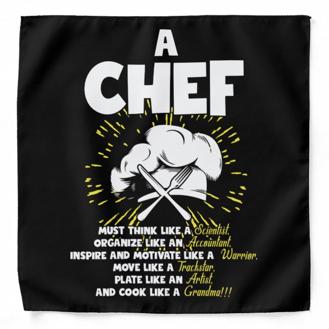 Perfect Statement Chef For Any Cooking Connoisseur Bandana (Front)