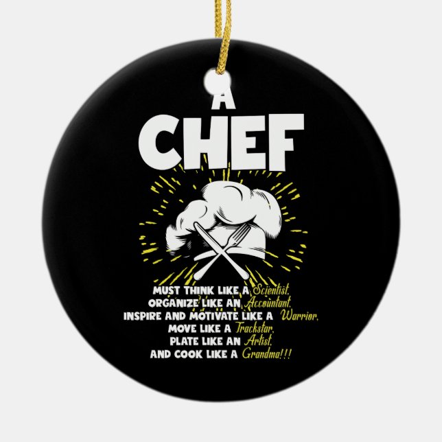 Perfect Statement Chef For Any Cooking Connoisseur Ceramic Ornament (Front)
