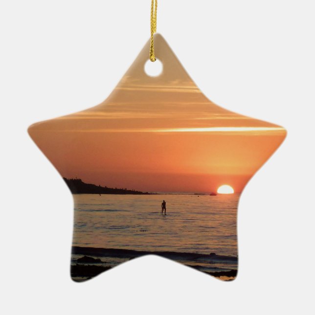 Perfect Sunset Ceramic Ornament (Front)