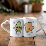 Perfect Together Kawaii Avo on Toast Couples Coffee Mug Set<br><div class="desc">Perfect Together Kawaii Avo on Toast Couples Coffee Mug Set - To help you and your other half celebrate being in each other's lives we are unveiling a brand new collection of designs. Each mug features a half kawaii avocado paired with it's perfect match piece of toast. Featuring the phrase...</div>