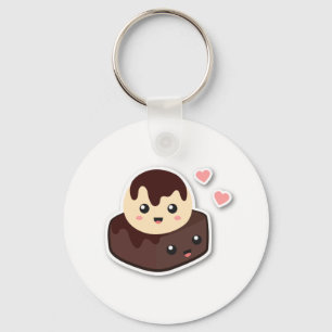 Perfect Together Vanilla Ice Cream and Brownie Keychain
