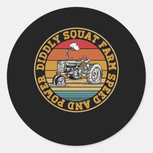 Perfect Tractor Design Diddly Squat Farm Speed And Classic Round Sticker