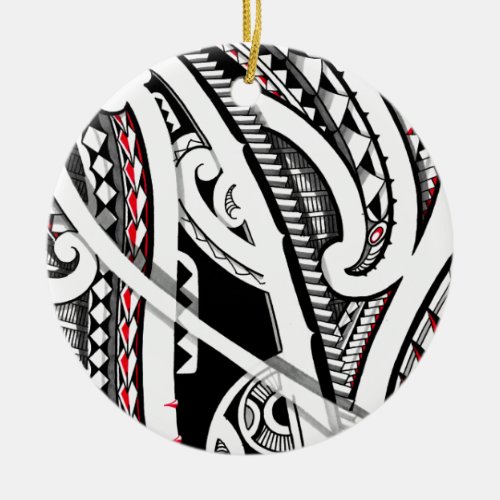 Perfect tribal polynesianmaori tattoo art ceramic ornament