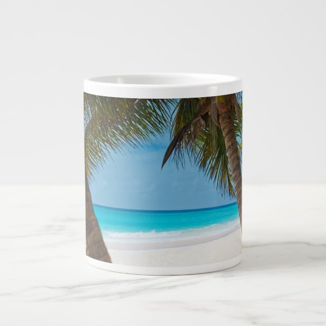 Perfect Tropical Paradise Beach Giant Coffee Mug (Front)