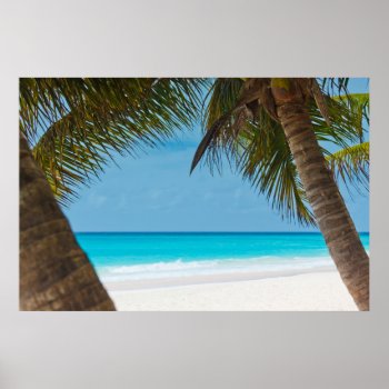 Perfect Tropical Paradise Beach Poster by Amazing_Posters at Zazzle