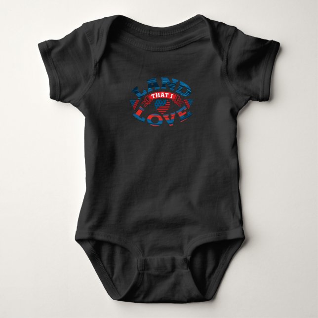 Perfect USA Lover Design America Flag Baby Bodysuit (Front)