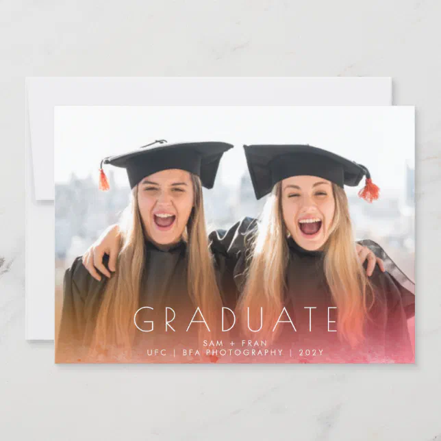 Perfect White Fire Full Photo Graduation Announcement | Zazzle