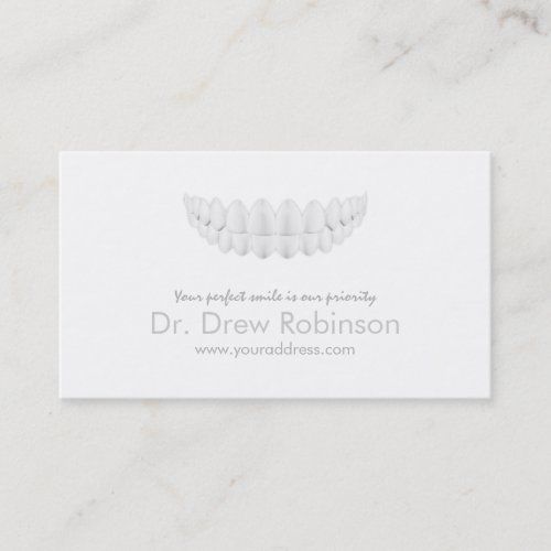 Perfect White Smile Simple White Dentistry Card