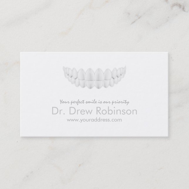 Perfect White Smile Simple White Dentistry Card (Front)