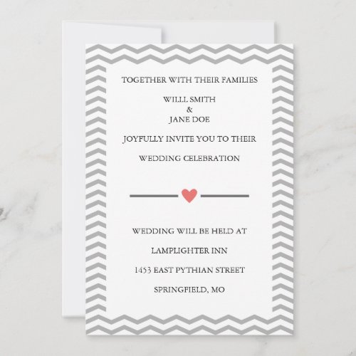 Perfect Zig Zag Wedding Invitation Announcements