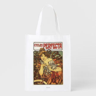 Perfecta Bicycles with Woman Advertisement Poste Grocery Bag