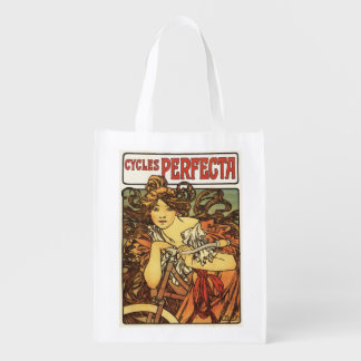 Perfecta Bicycles with Woman Advertisement Poste Grocery Bag