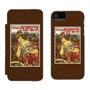 Perfecta Bicycles with Woman Advertisement Poste Wallet Case For iPhone SE/5/5s