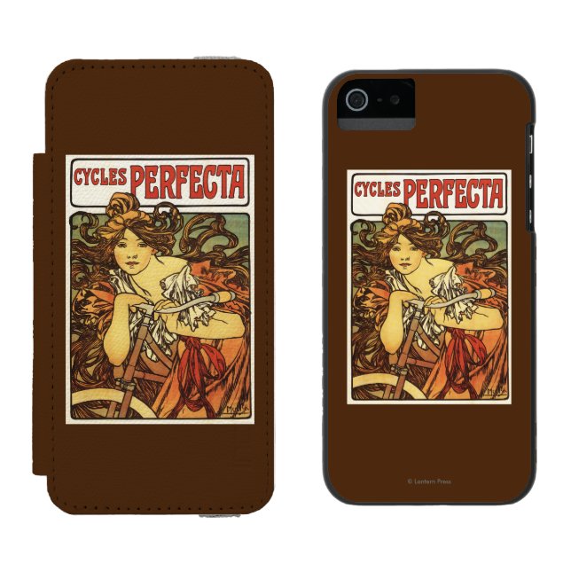 Perfecta Bicycles with Woman Advertisement Poste Incipio iPhone Wallet Case (Side by Side)