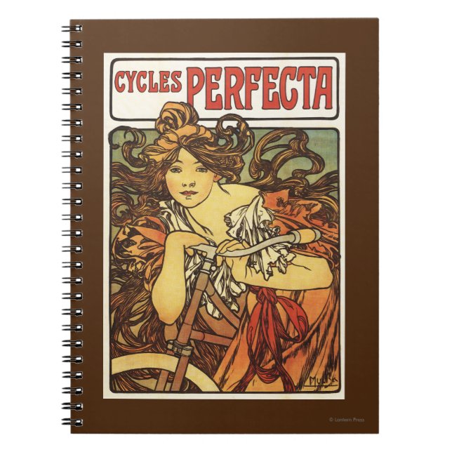 Perfecta Bicycles with Woman Advertisement Poste Notebook (Front)