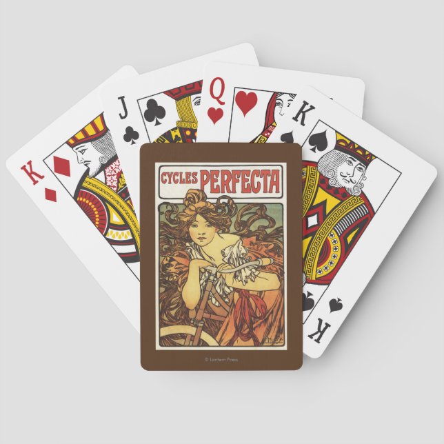Perfecta with Woman Advertisement Poste Poker Cards (Back)