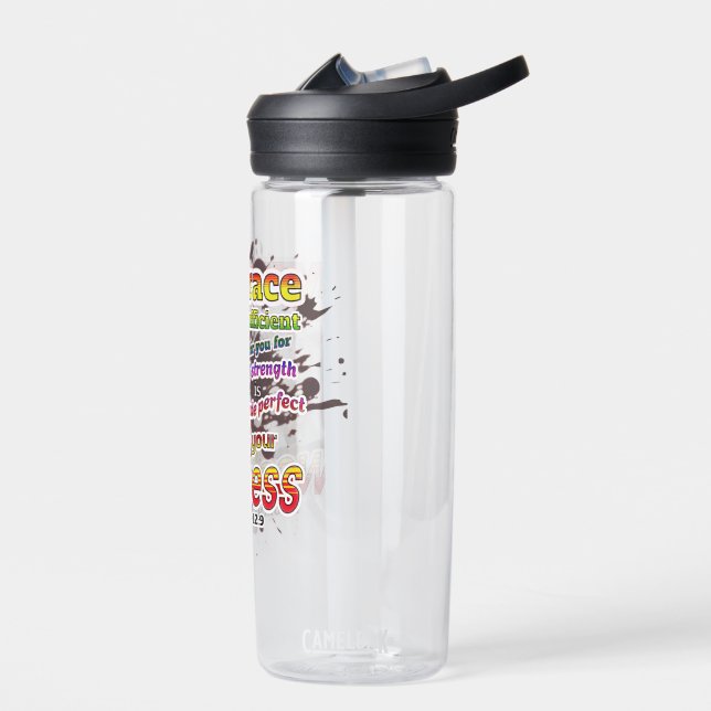Perfected in weakness water bottle (Left)