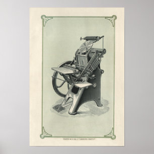 Perfected Prouty letterpress printing press poster