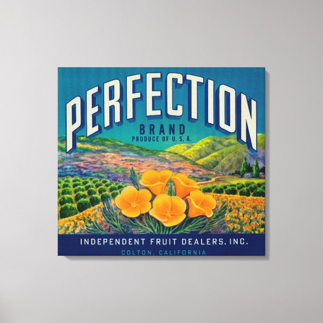 Perfection Orange LabelColton, CA Canvas Print (Front)