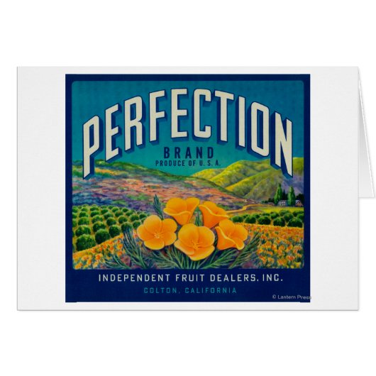 Perfection Orange LabelColton, CA Cards (Front Horizontal)