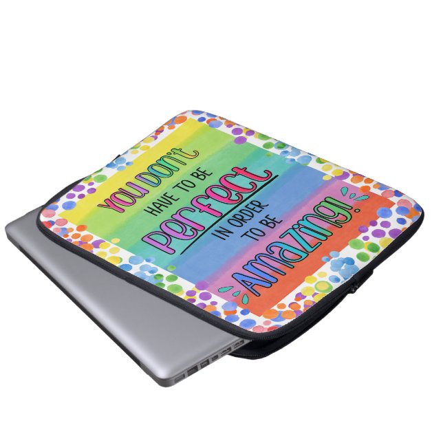 Perfectly Amazing Inspirational Rainbow  Laptop Sleeve (Front Bottom)