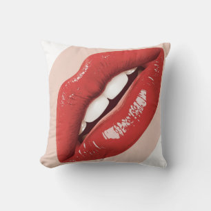 Perfectly Beautiful Lips on a Valentines Day Throw Pillow