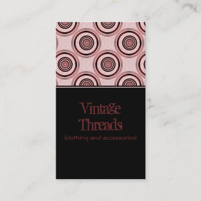 Perfectly Chic Business Card, Maroon Card (Front)