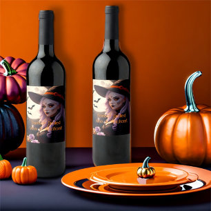 Perfectly Distilled Wine & Witchcraft Halloween Wine Label