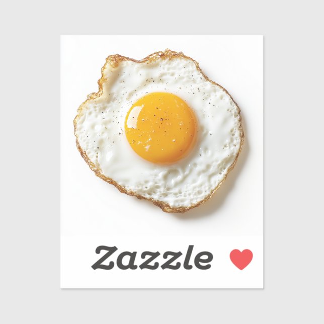 Perfectly Fried Egg with Crisp Edges and Golden Yo Sticker (Sheet)