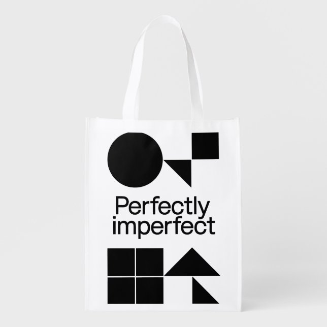 Perfectly Imperfect - Geometric Harmony Grocery Bag (Front)