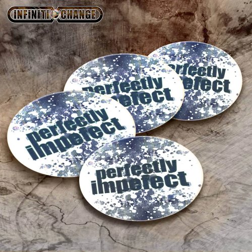 PERFECTLY IMPERFECT  grunge denim  text related  Coaster