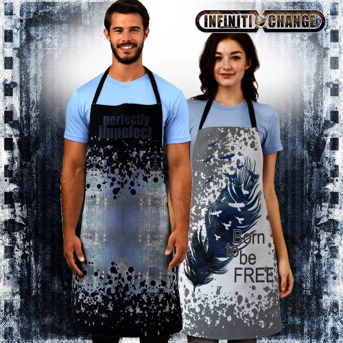 PERFECTLY IMPERFECT  Grunge  Denim Typography  Apron