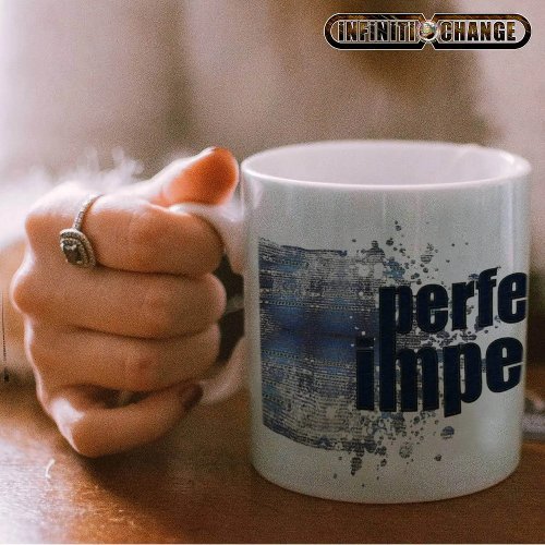 PERFECTLY IMPERFECT  Grunge  Denim Typography  Giant Coffee Mug