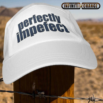 Perfectly Imperfect | Navy Blue Denim Typography | Hat by infinitiXchange at Zazzle