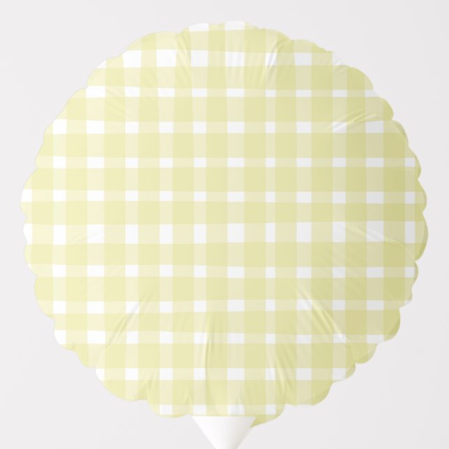 Perfectly Imperfect Pastel Yellow Gingham Balloon (Front)