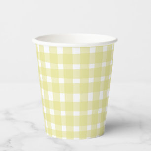 Perfectly Imperfect Pastel Yellow Gingham Paper Cups