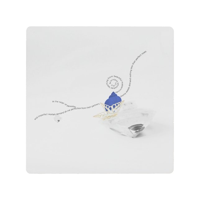 Perfectly imperfect poem elegant diamond Ikebana Metal Print (Front)