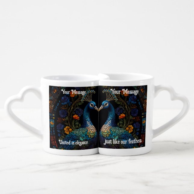 Perfectly Paired: Custom Heart Handle Mug Set  (Front Nesting)