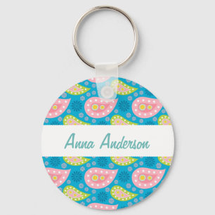 Perfectly Paisley Keychain Personalized For Her