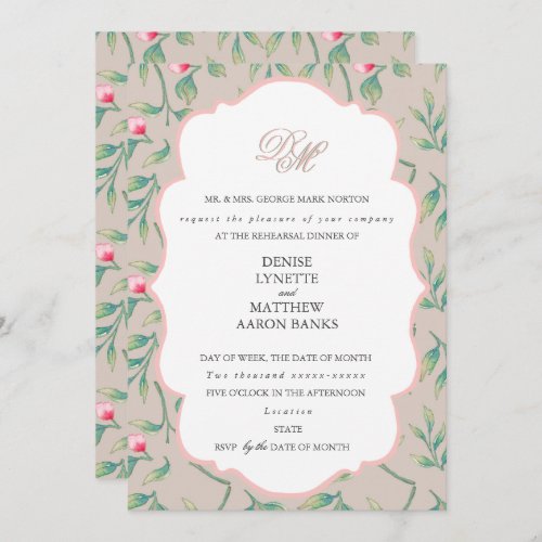 Perfectly Pale and Gossamer Pink Rehearsal Dinner Invitation