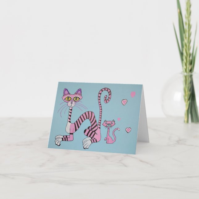 Perfectly Peculiar Cats Letterpress Thank You Card (Front)