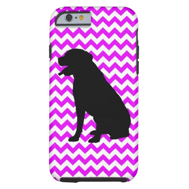 Perfectly Pink Chevron With Labrador Retriever Case-Mate iPhone Case (Back)