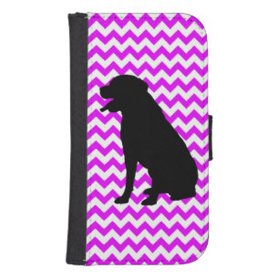 Perfectly Pink Chevron With Labrador Retriever Wallet Phone Case For Samsung Galaxy S4