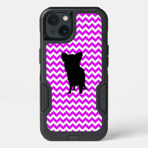 Perfectly Pink Chevron With Yorkie iPhone 13 Case