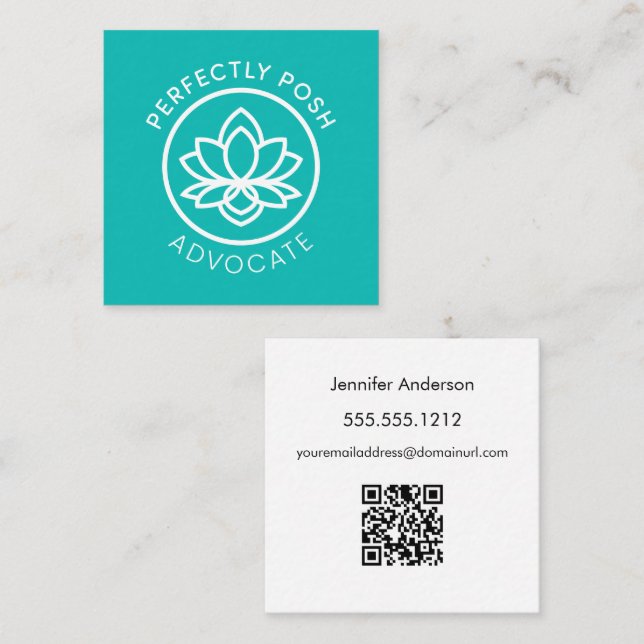Perfectly POSH Advocate Square Business Card (Front/Back)