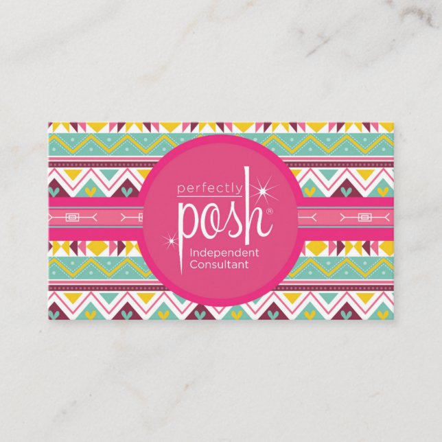 Perfectly Posh Business Cards, Boho Posh Business Card (Front)