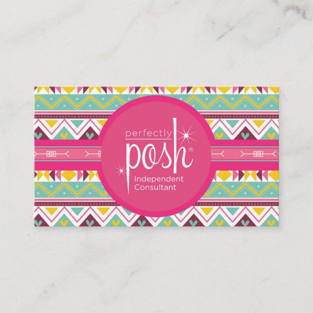 Perfectly Posh Business Cards, Boho Posh Card (Front)