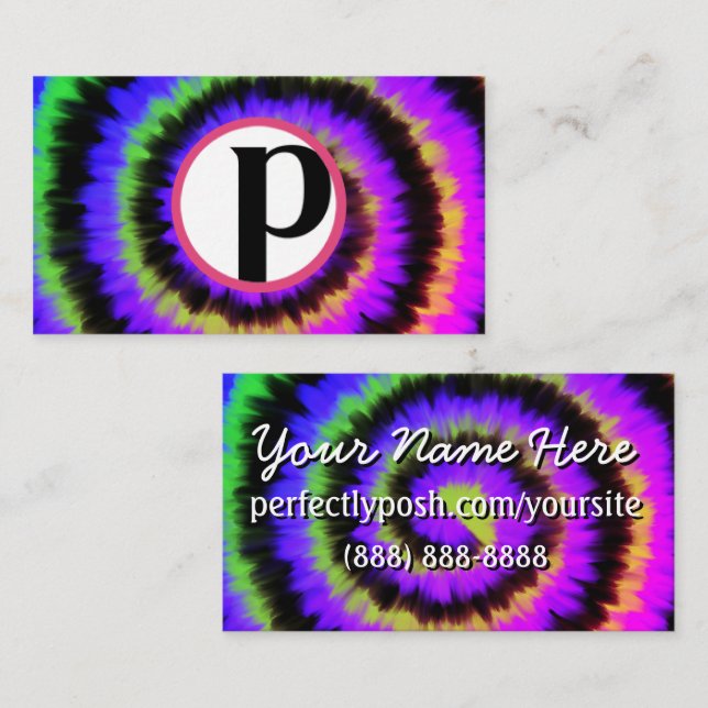 Perfectly Posh dark tie dye Business Card (Front/Back)