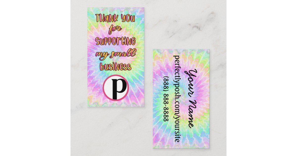 Perfectly Posh tie dye Business Card | Zazzle